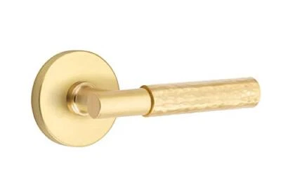 Emtek Select Privacy, Disk Rosette, T-Bar Stem, Hammered Handle US4 RH