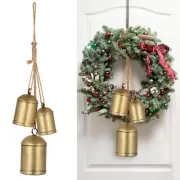 Forwe Christmas Bells Vintage Gold Brass Bells on Jute Rope Rustic Christmas ...