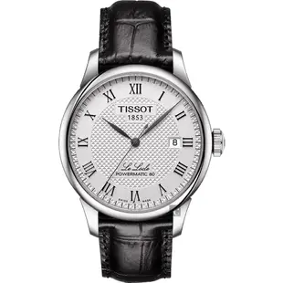 TISSOT 天梭 官方授權 Le Locle 80小時動力儲存機械錶 送禮推薦-銀x黑/39mm T0064071603300