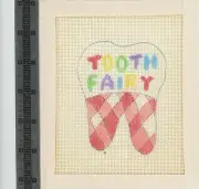 Needlepoint Tooth Fairy Pillow Red Hand Painted Canvas Ornament NEW