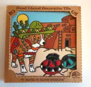 Earthtones Southwestern Sombrero Dog Ceramic Tile Trivet Wall Art Tucson AZ NIB