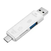 Universal 5-in-1 OTG Card Reader Micro USB Type-c TF Card Reader For Phone Computer Memory Card White