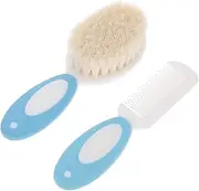 SWOOMEY Baby Hair Comb 2 Boys and Girls Hair Brush Wool Bristles Safe Scalp Massage for Toddlers Infants