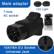 Type 2 To EU Universal Socket 16A EV Charging Adaptor Vehicles Conversion Head