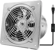 FanGoFast 6 inch Exhaust Fan Metal Ventilation Fan with Switch Window and Wall mounted Extractor Bathroom Fan with check valve for Kitchen, Workshop, Basement (Silver, 6 inch)
