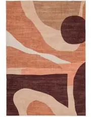 [Miss Amara] Samia Abstract Washable Rug in Red