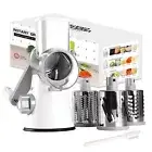 Cambom Rotary Cheese Grater Cheese Shredder - Round Mandoline Slicer Vegetabl...