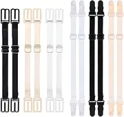 [JELIEE] 12 PCS Bra Strap Holders for Slipping Bra Strap Clips Elastic Straps Adjustable Bra Band Women's Non-slip Elastic Bra Strap Extender Keep Bra Straps In Place Extender Bra Accessories, Black,