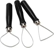 COMIART 3pcs Pottery Clay Molding Sculpting Tools Kit with Black Handle