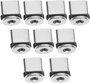 OSALADI 9pcs Magnetic Charging Cable Rotating Adapter USB c Magnetic Cable Rotating Magnetic Phone Adapter Electric Device LED Type c Magnetic Charger Cartouche Wire Silver Aluminum