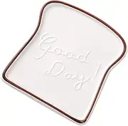 STOBAZA Bread Loaf Ceramic Plate Toast Bread Holder Porcelain Plate Easy Clean Microwave Safe