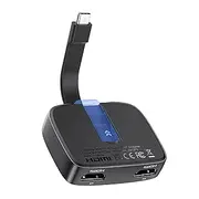 Cable Matters Portable 8K or Dual 4K 60Hz USB C to Dual HDMI Adapter, Foldable Thunderbolt to Dual HDMI Adapter - Thunderbolt 4 Compatible for XPS, Surface Pro (macOS Supports one Extended Display)