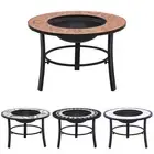 vidaXl Mosaic Fire Pit 68cm Ceramic Patio Bowl Outdoor Fireplace Multi Colours v
