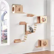 Cat Bridge Climbing Frame Wall Mounted Wood Ladder