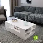 Modern 120cm Coffee Table 2 Storage Drawers High Gloss Wooden Furniture White