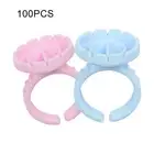 100pcs Lash Glue Ring Safe Creative Eyelash Extensions Holder Mini
