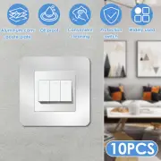10Pcs Light Switch Cover Plates Silver Light Switch Cover Sticker Socket✜Sticker