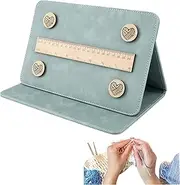 Knitting Chart Holder with Magnet Ruler - Foldable Knitting Tool Accessories for Crochet, Cross Stitch & Needle Arts,Crochet Tools Chart Keepe,Magnetic Pattern Keeper (Blue)