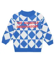 [The Animals Observatory] The Animals Observatory Arty Bull intarsia sweater Y 8 blue