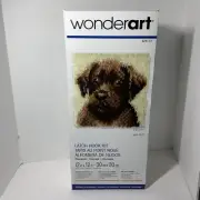 WONDER ART Latch Hook Kit CHOCOLATE LAB Brown Puppy Dog 12" x 12" New In Box
