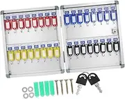 Didiseaon Key Lock Box: Wall Mounted Key Safe Anti-Theft Storage Organizer 32 Position Security Box with Tag Labels Identifiers for Hotels Office Companies