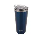 Oasis Double Wall Insulated Travel Mug with Lid 480mL Navy
