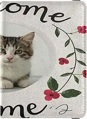 [Amooorous] Welcome Home Cute Cartoon Cat Leather decorative passport holder for travel Vaccine Case Protector Cover Wallet Passport Holder Waterproof, welcome home Cute cartoon cat, 1 size