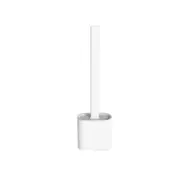 White Bathroom Silicone Bristles Toilet Brush with Holder Creative Cleaning Brush Set