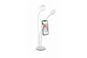 Vivitar 3-in-1 Desktop Stand w Ring Light & Cradle Holder for Mobile Phone WHT