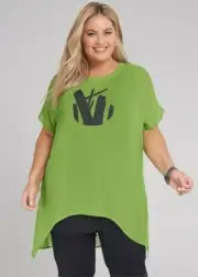 ts TAKING SHAPE Agave Green Its a Jungle Out There Tunic (Size 18) BNWT