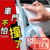 在飛比找momo購物網優惠-【威力鯨車神】透明無痕車門防撞條3cmX10m超值二入汽車防