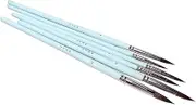 Watercolor Brush Black Marten Animal Hair 6 pcs Round Pointed Watercolor Painting Brush Set Adult Beginner Student Hand-Painted (Blue)