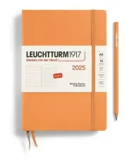 [LEUCHTTURM1917] Medium (A5) Weekly Planner Dotted Hardcover Notebook 2025 in Apricot