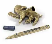 The Noble Collection Hufflepuff House Pen and Desk Stand