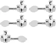 Tuperoymse 5Pcs Guitar Accessory Vintage Open Bass Guitar Tuning Keys Pegs Machine Heads Tuners Black 1L4R for 5 Strings Bass Silver