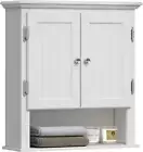 Bathroom Cabinet Wall Mounted, Wood Hanging Cabinet, Wall Cabinets with Doors an