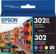 Genuine Epson 302XL High-Yield Black Colors Ink Cartridge XP-6000 XP-6100