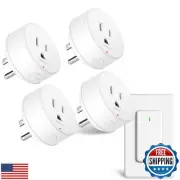 GreenCyle 4 Plug-in Light Switches with 1 Remote, Wireless Remote Control Lig