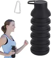 Nuytghr Portable Drinking Cup, 600ml Foldable Silicone Coffee Cup, 8.27x2.95x3.46 Inches, Food Grade Reusable Travel Bottle for Camping, Biking, Cruise, Jogging, Outdoor Walking
