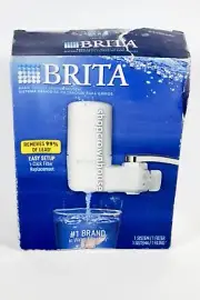 1 BRITA BASIC Faucet Mount Filtration System & Filter WHITE Easy to Install