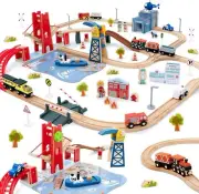 Kid's Wood Play Railway Train Table Set Pc Brio Thomas & Friends Compatible