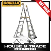 Gorilla Ladder 1.5-2.4m 180kg Platform Aluminium Adjustable PL0508-HD