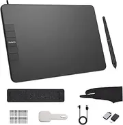 PN640 Graphics Drawing Tablet 6 x 4 inch Active Area 8192 Levels Pressure Tilt Function Art Animation Drawing Board with Battery- Stylus 28 Pen Compatible with Windows OS