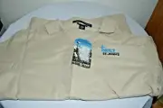 DEVON & JONES Women`s M COTTON Khaki SS TOP BLOUSE MERCY ST. JOHN'S NWT