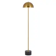 Domez Modern Standing Floor Lamp Light Foot Switch Metal Terrazzo Antique Gold Black Terrazzo