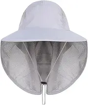 [Generic] Uni Protection Sun S Breathable Quick Dry Fishing Sun Cap with Mesh Neck Flap Light Grey