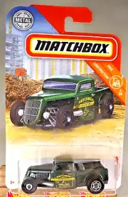 2018 Matchbox 21/100 MBX Construction 5/20 '35 FORD PICKUP Green w/Hub-Flower Sp