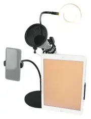 Technical Pro LiveShow4LTM Zoom Live Stream Podcast Phone+Mic+Tablet Stand w/LED