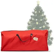 UponPak Xmas Tree Bag, Heavy-Duty Tree Bag with Durable Reinforced Handles & Zipper, Waterproof Storage Bag, Protects from Moisture & Dust (Fits a 7.5FT Tree, Red)