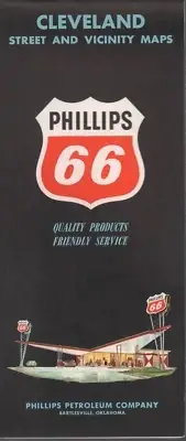 1963 Phillips 66 Road Map: Cleveland Street and Vicinity Maps NOS